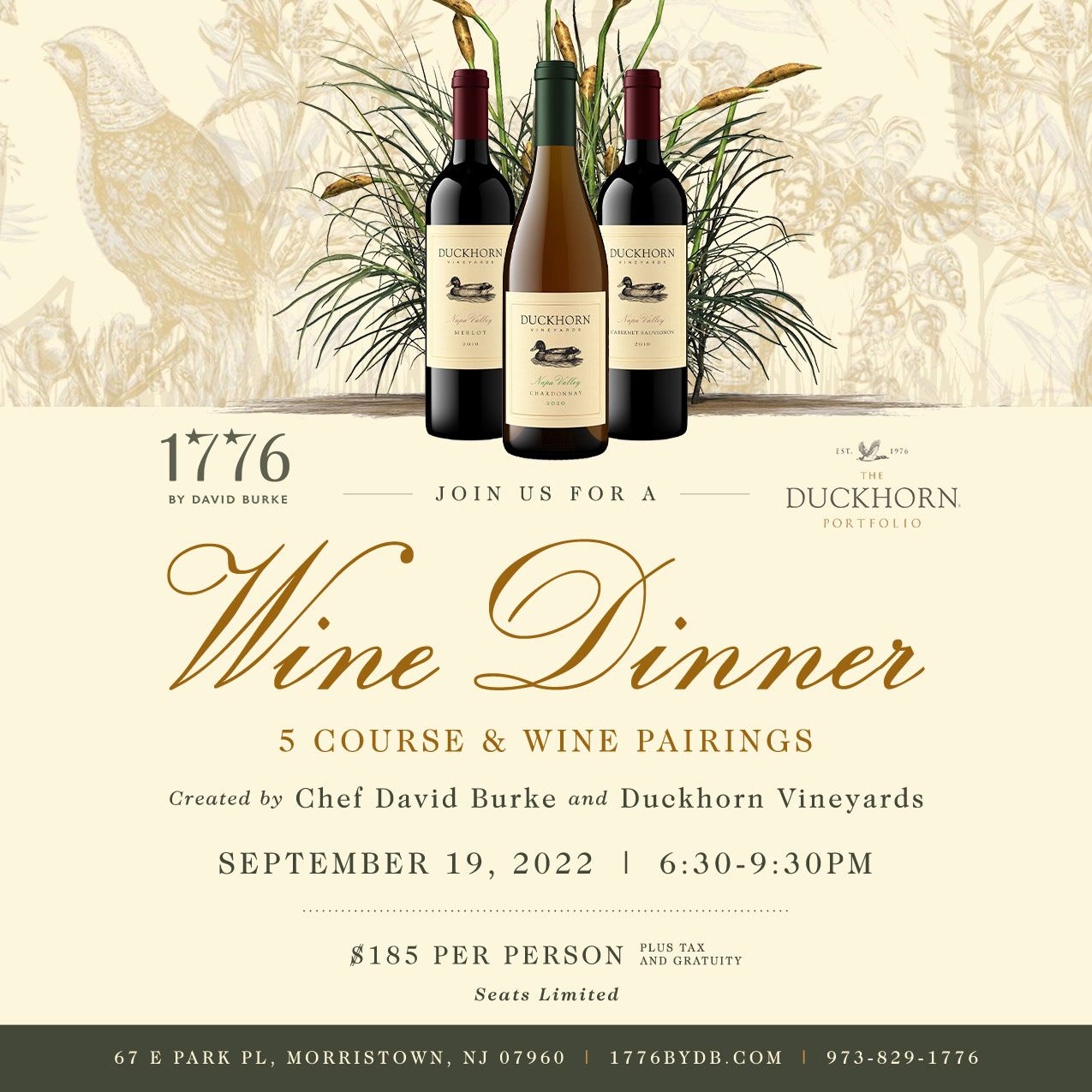 Buckhorn Wine Dinner September 19, 2022
